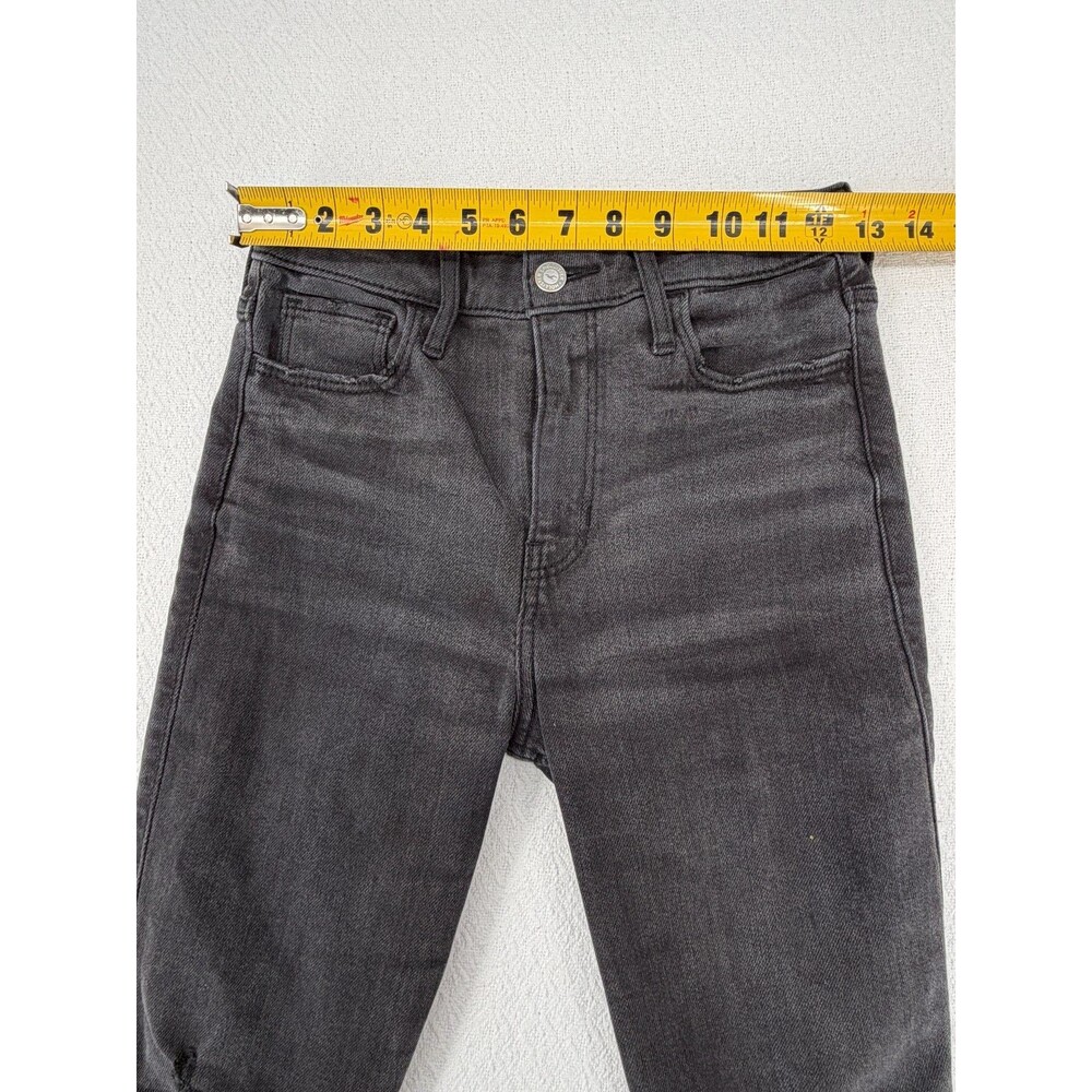 Hollister Jeans Women Size 3S Black Ripped Distressed Low Rise Skinny Denim Gray - Picture 7 of 9